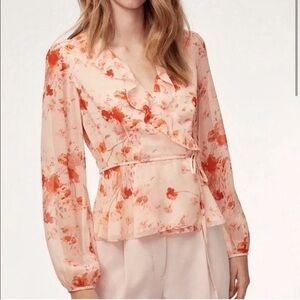 Aritzia Wilfred Nadine floral wrap top